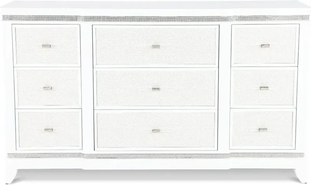 Celeste Sparkle White Dresser