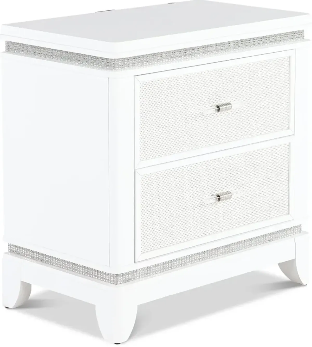 Celeste Sparkle White Nightstand