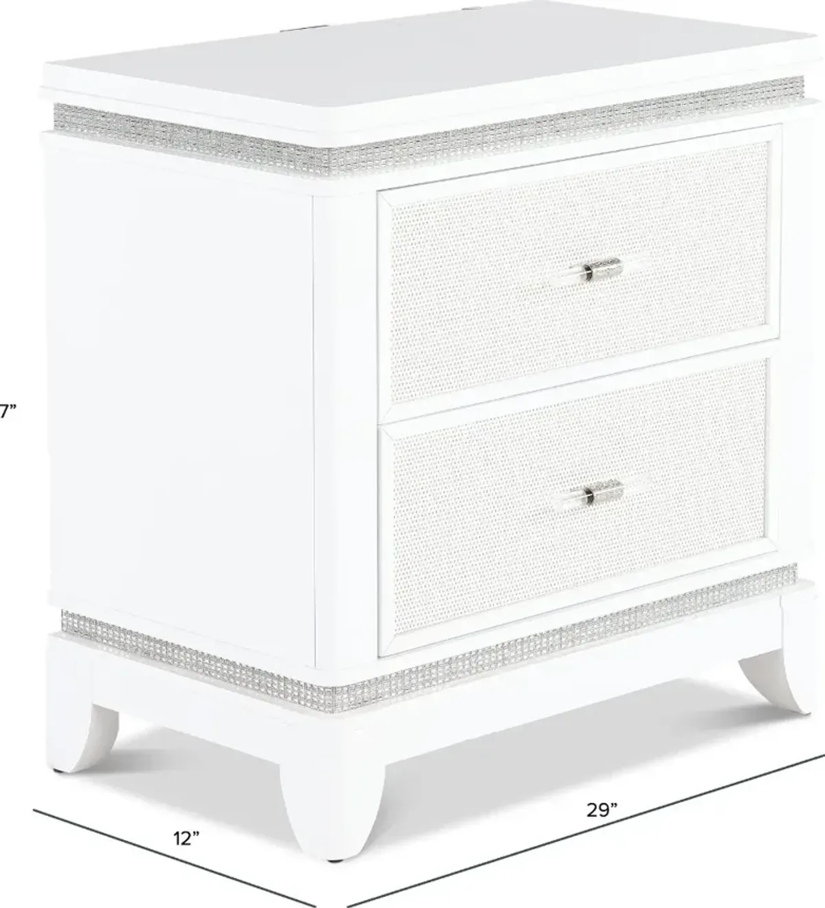 Celeste Sparkle White Nightstand