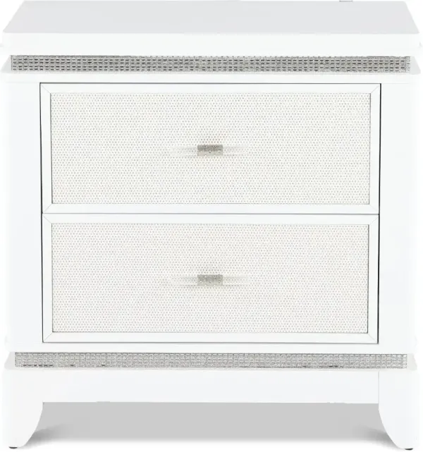 Celeste Sparkle White Nightstand