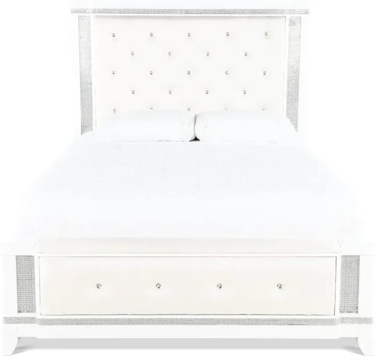 Celeste Sparkle White Queen Upholstered Bed