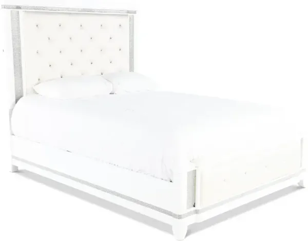 Celeste Sparkle White Queen Upholstered Bed