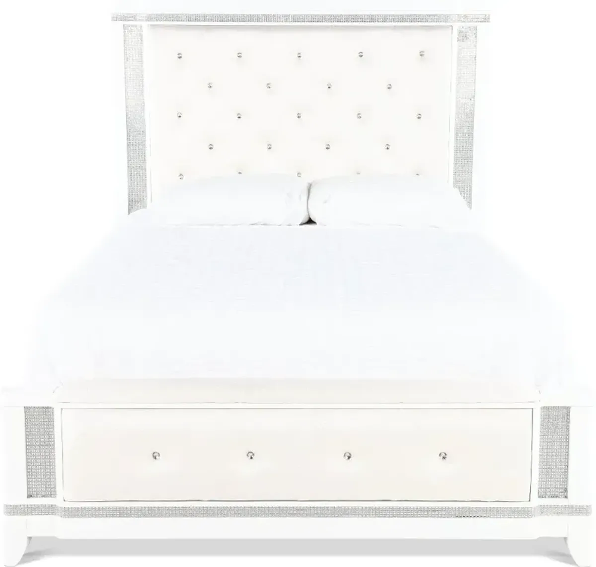 Celeste Sparkle White King Upholstered Bed