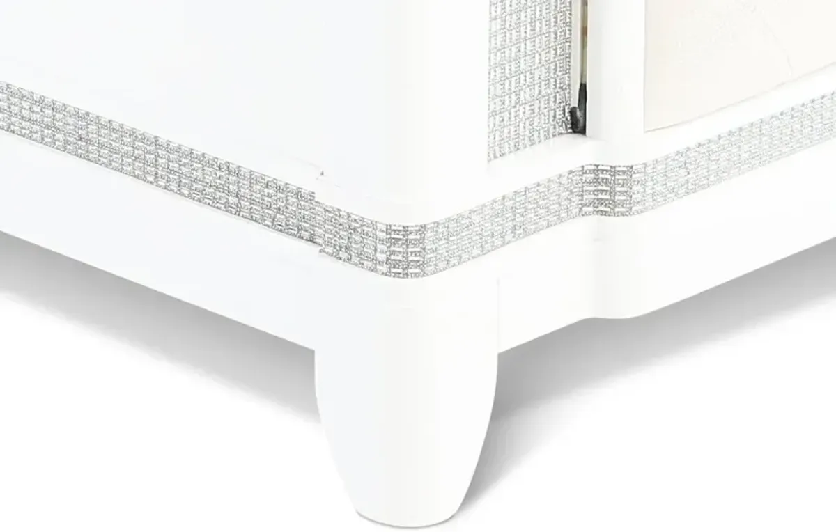 Celeste Sparkle White King Upholstered Bed