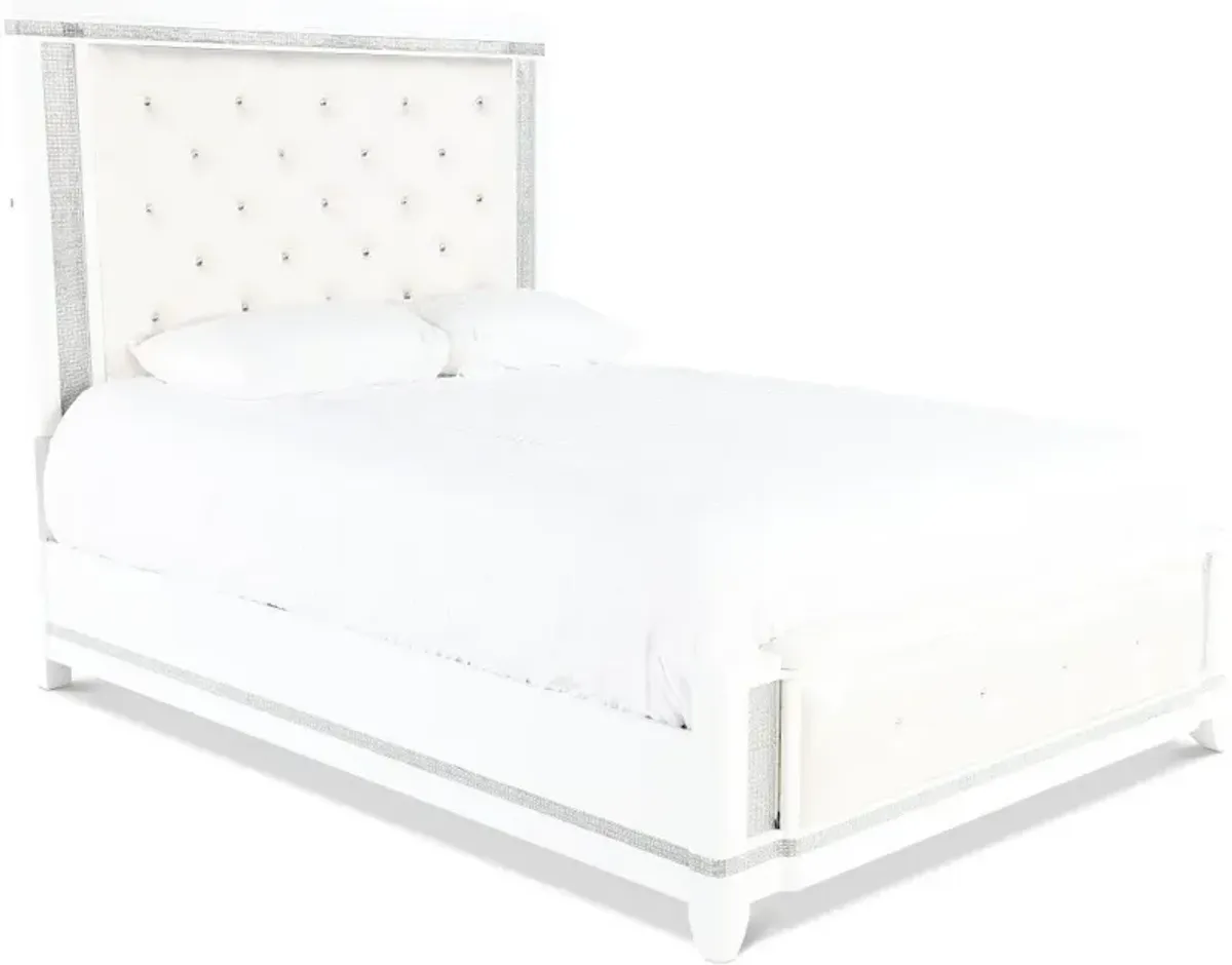 Celeste Sparkle White King Upholstered Bed