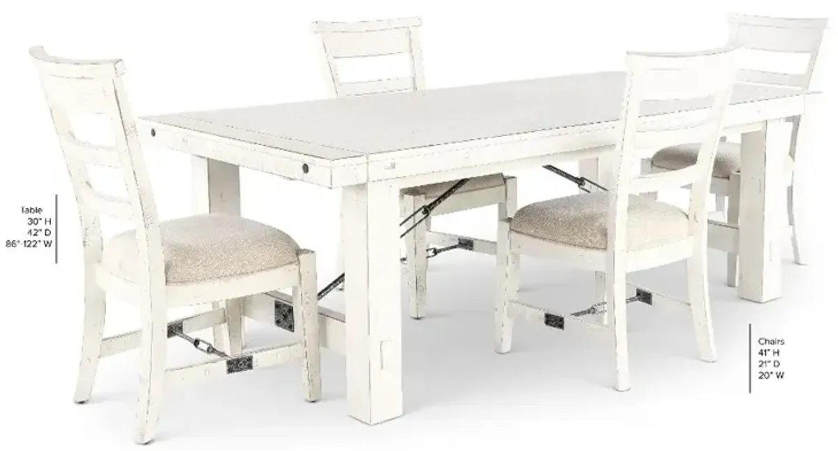 Marina White Sand 5 Piece Dining Set