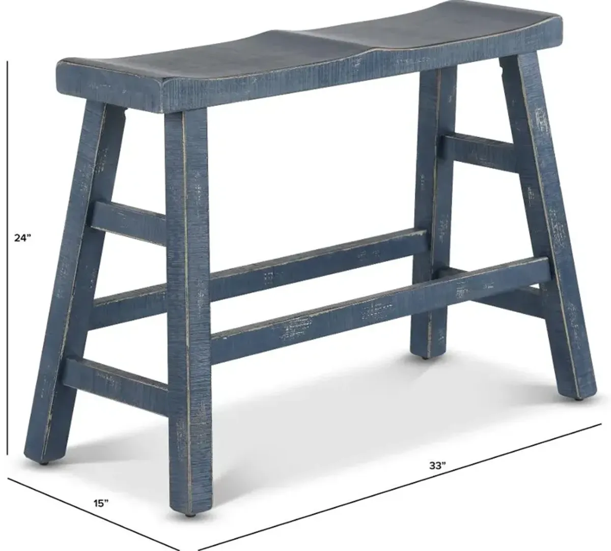 Beach Haven Blue Counter Height Dining Bench