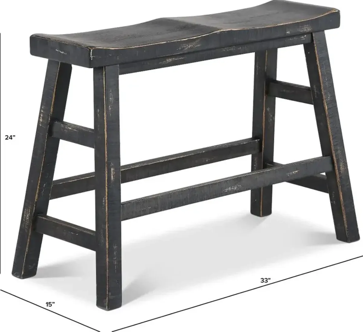 Beach Haven Black Counter Height Dining Bench