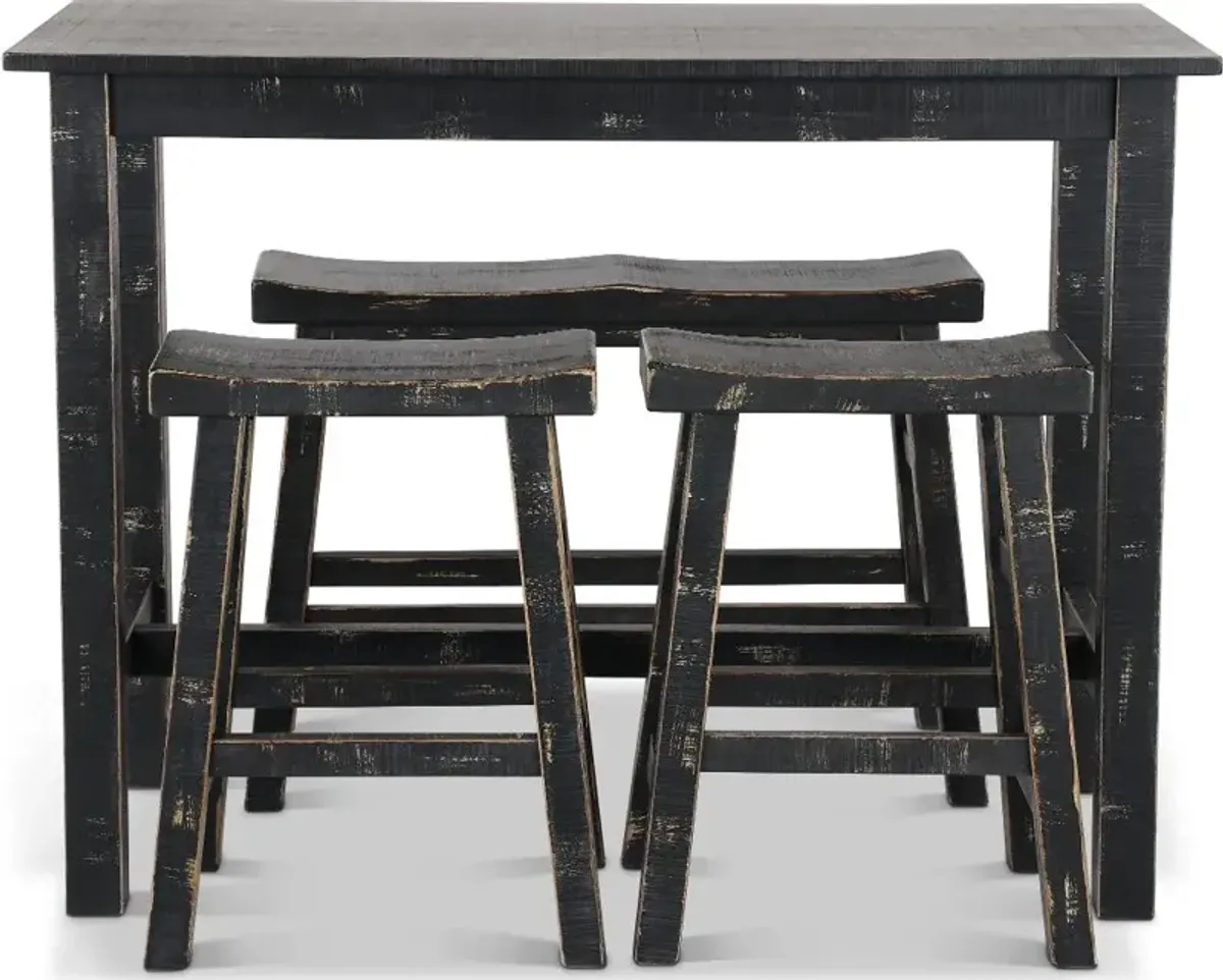 Beach Haven Black Counter Height Dining Bench