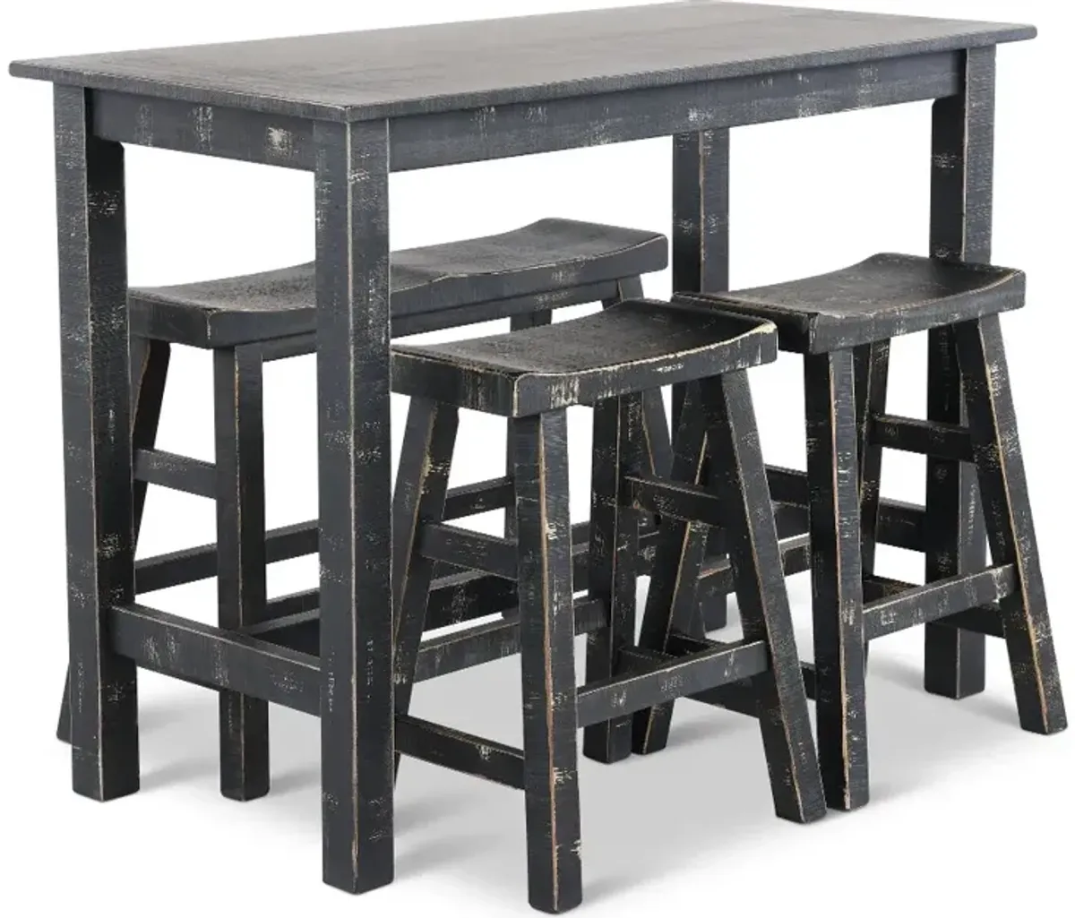 Beach Haven Black 4 Piece Counter Height Dining Set