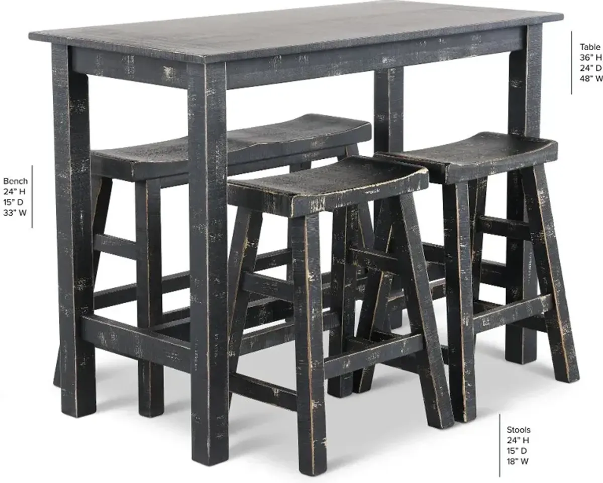 Beach Haven Black 4 Piece Counter Height Dining Set