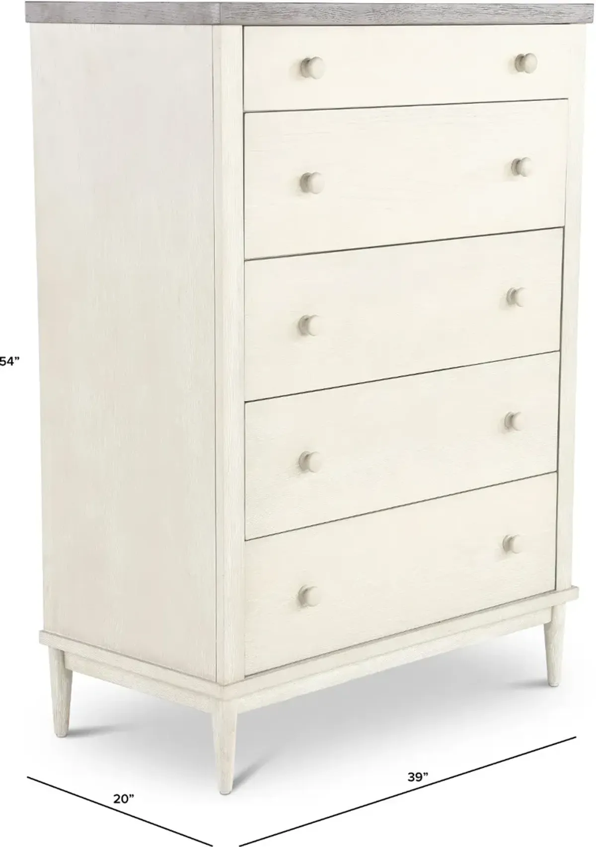 Coastal Farmhouse Gray Chest of Drawers