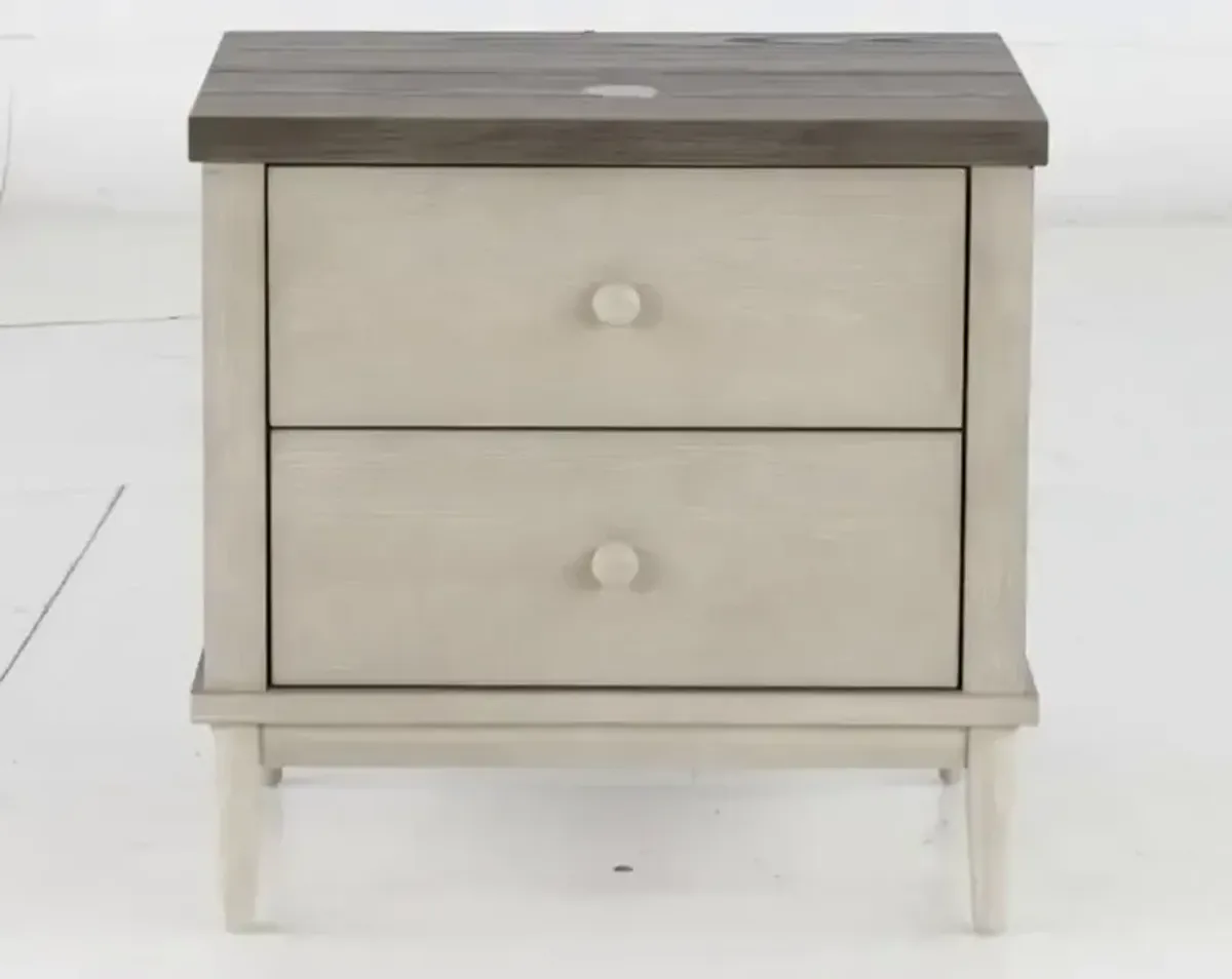 Coastal Farmhouse Gray Nightstand