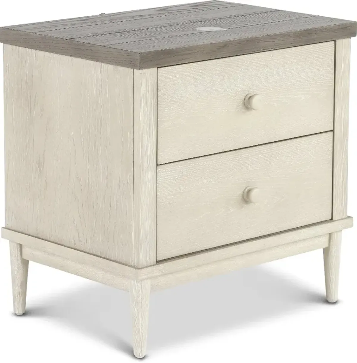 Coastal Farmhouse Gray Nightstand