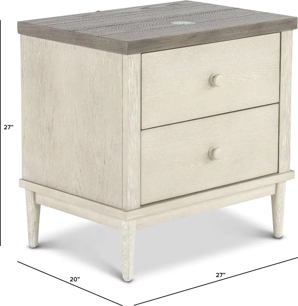 Coastal Farmhouse Gray Nightstand