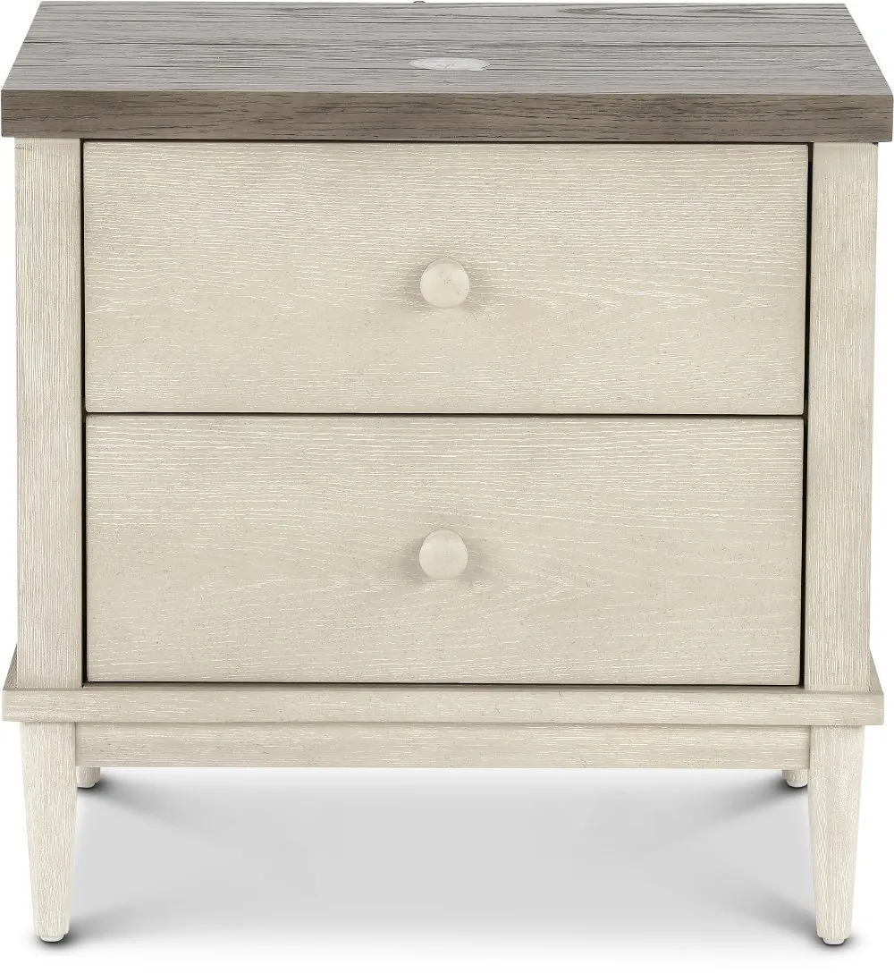 Coastal Farmhouse Gray Nightstand