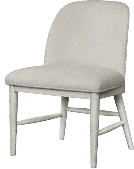 Coastal Farmhouse Gray Upholstered Dining Chair
