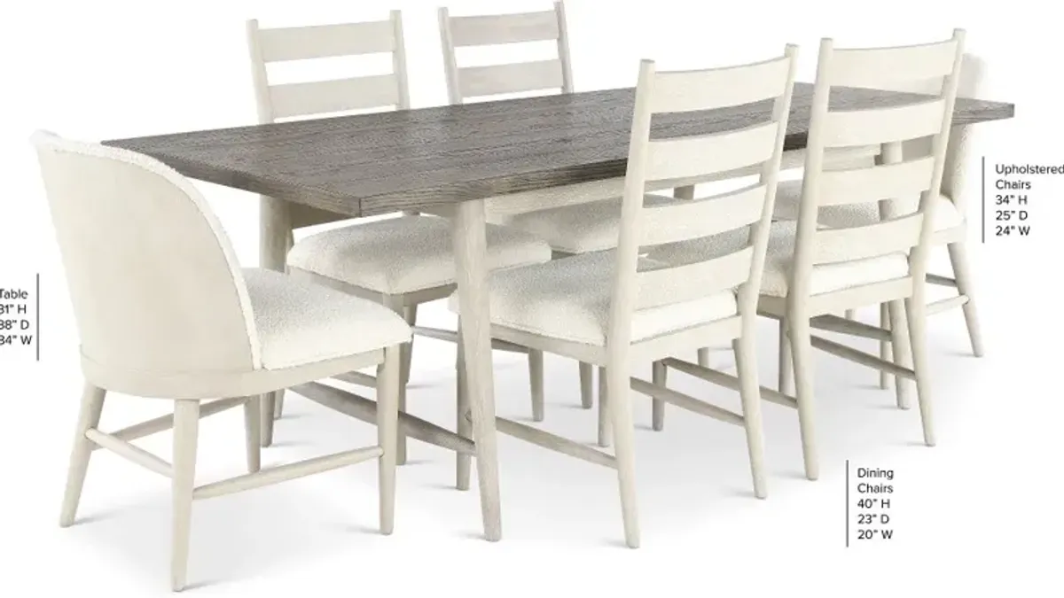 Coastal Farmhouse Gray 7 Piece Dining Set