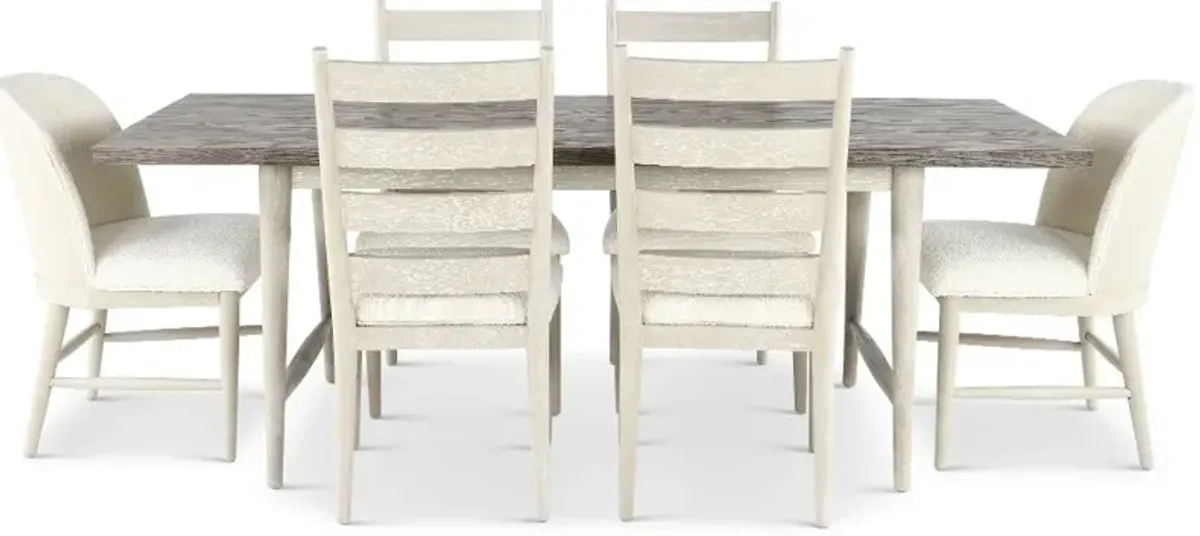 Coastal Farmhouse Gray 7 Piece Dining Set