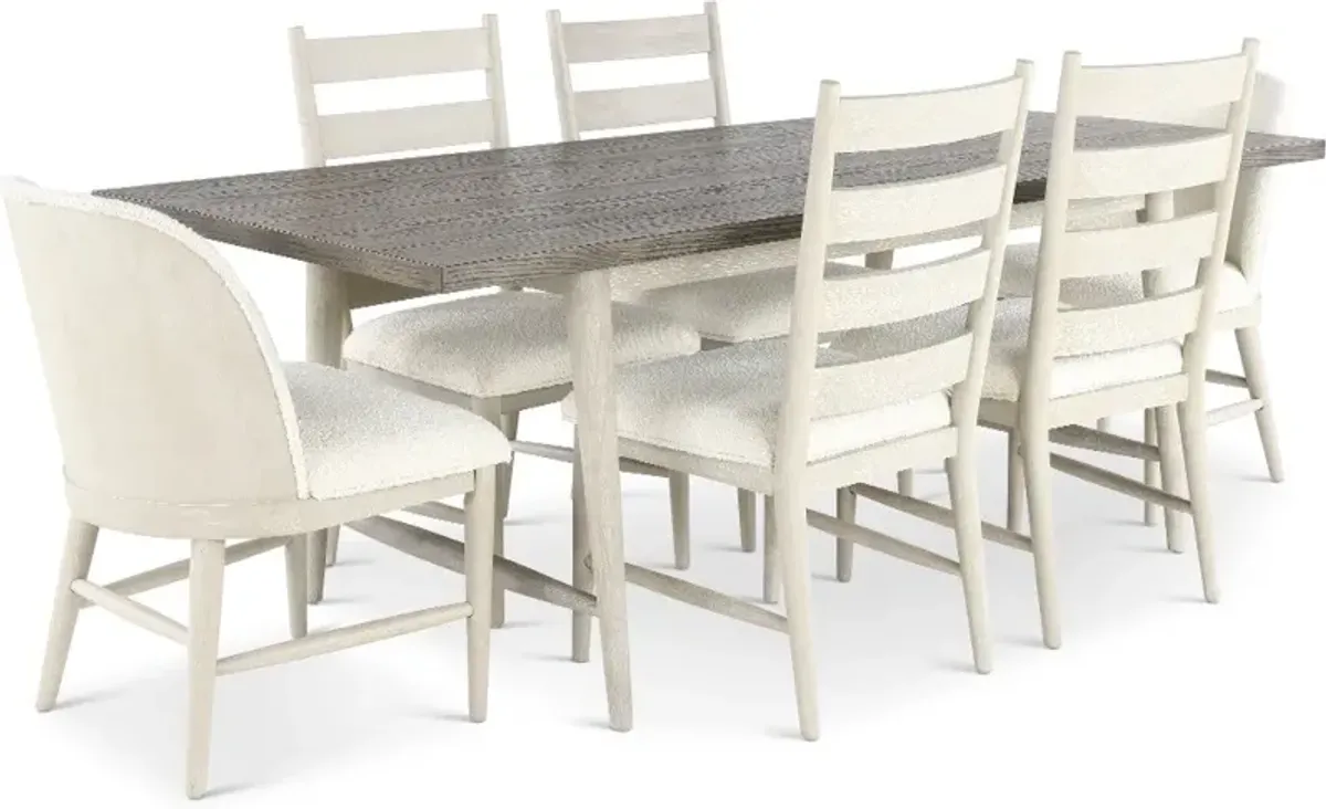 Coastal Farmhouse Gray 7 Piece Dining Set