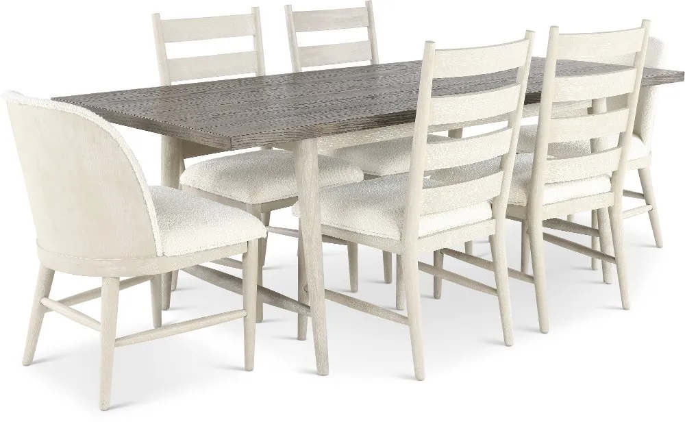 Coastal Farmhouse Gray 7 Piece Dining Set