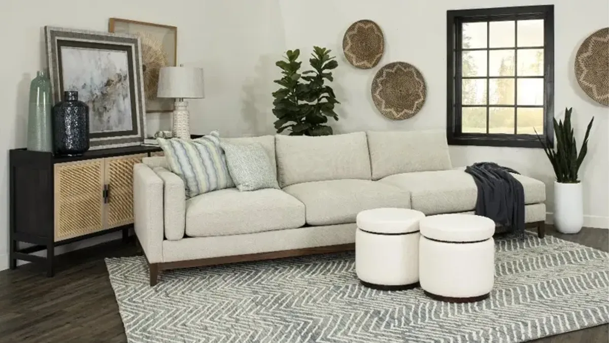 Kelsey Dove Beige 2 Piece Sectional