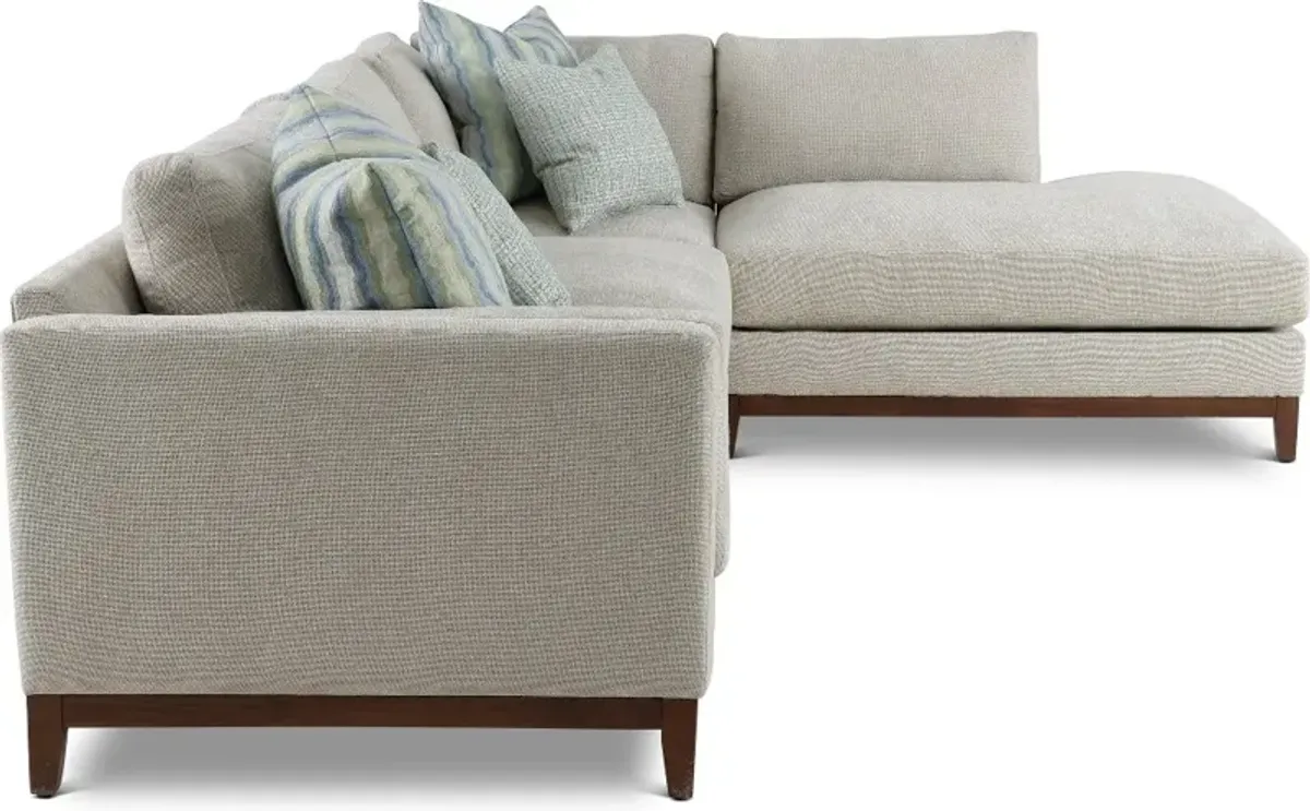 Kelsey Dove Beige 3 Piece Sectional