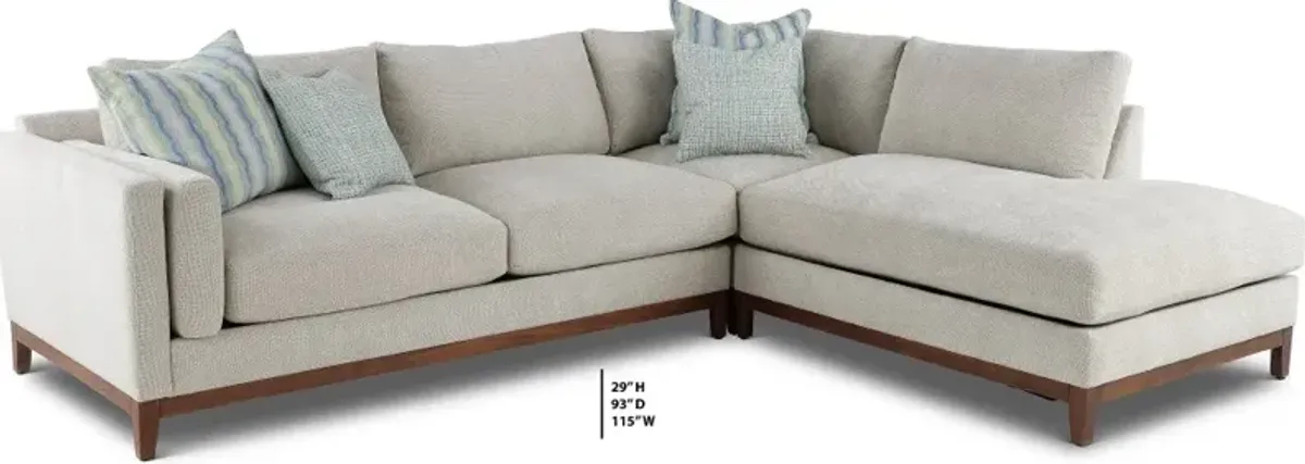 Kelsey Dove Beige 3 Piece Sectional