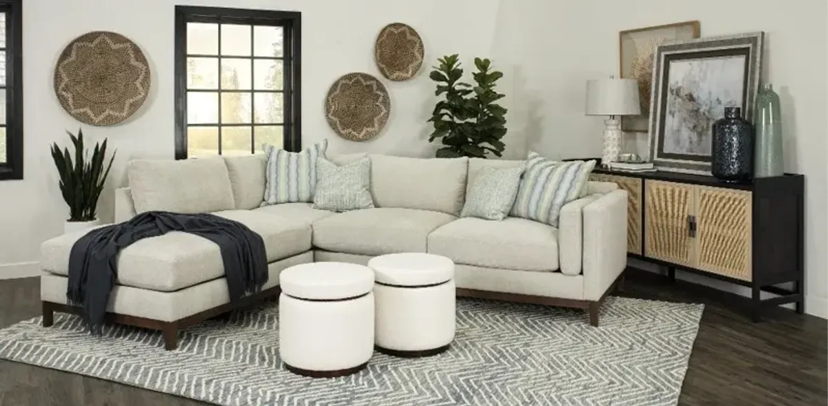 Kelsey Dove Beige 3 Piece Sectional