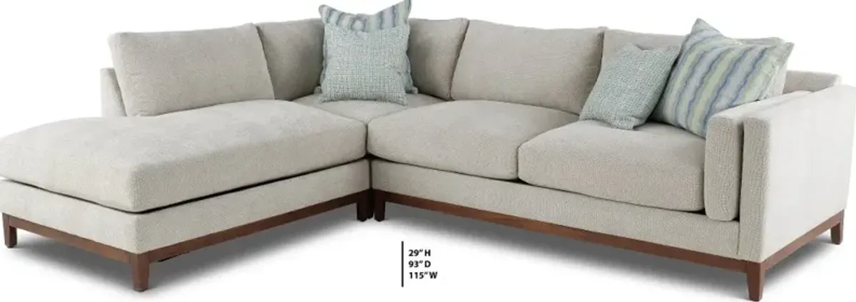 Kelsey Dove Beige 3 Piece Sectional