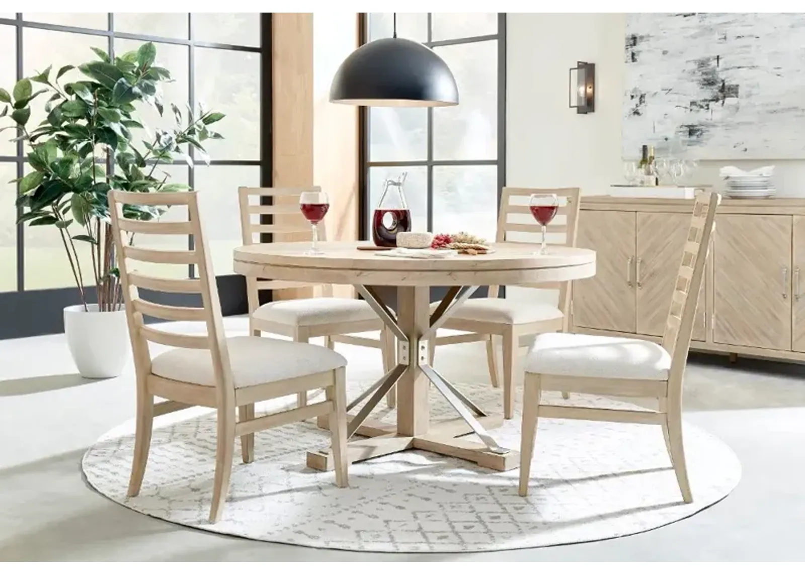 Morgan Acacia Wood 5 Piece Dining Set