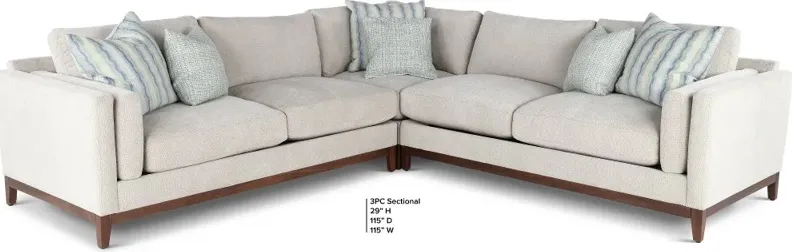 Kelsey Dove Beige 3 Piece Sectional