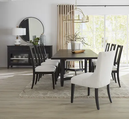 Callahan Black and Off-White Upholstered Dining Chair