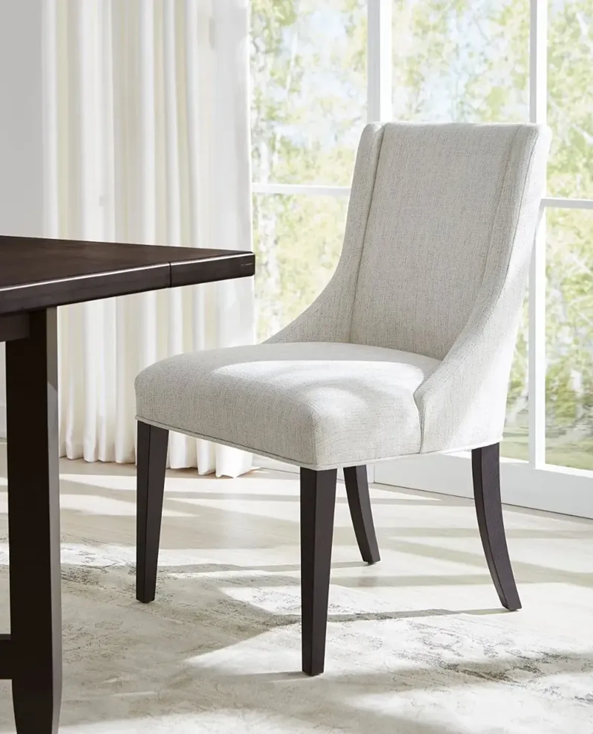 Callahan Black and Off-White Upholstered Dining Chair