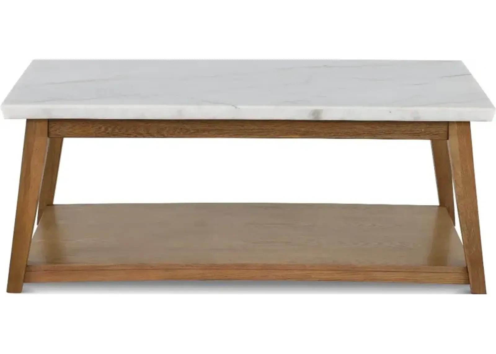 Vida White Marble and Natural Coffee Table