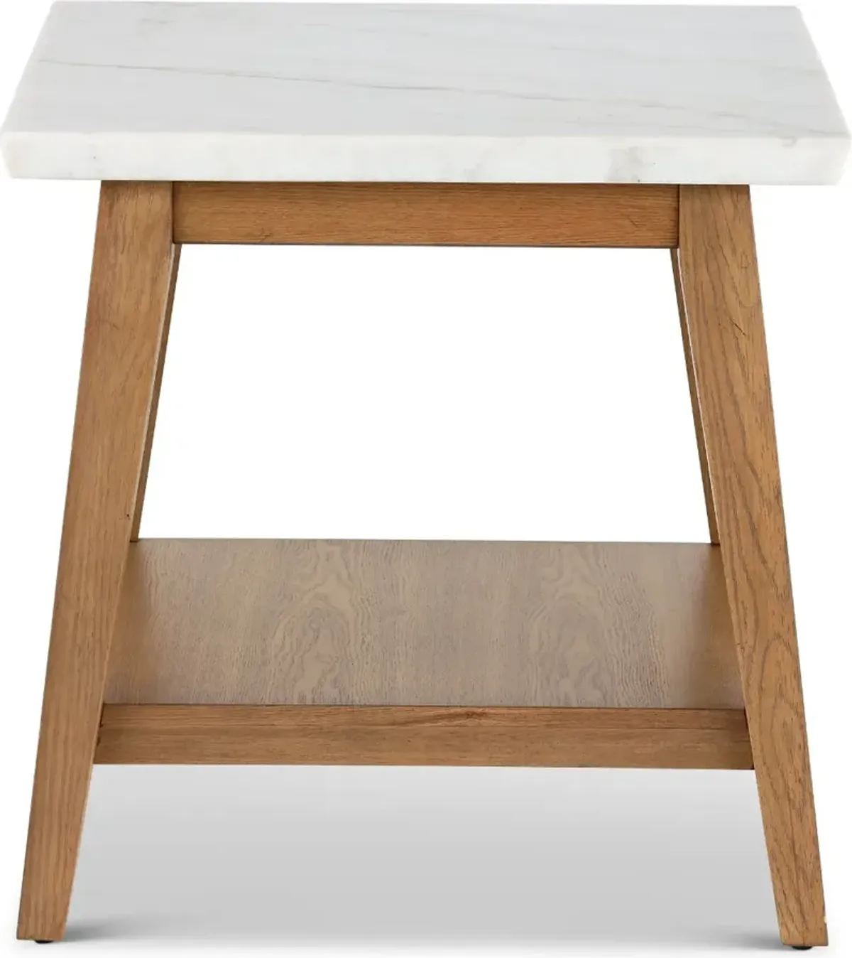 Vida White Marble and Natural End Table