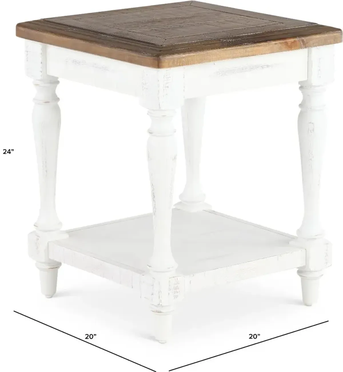 Augusta White End Table