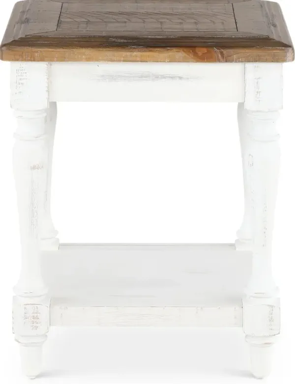 Augusta White End Table