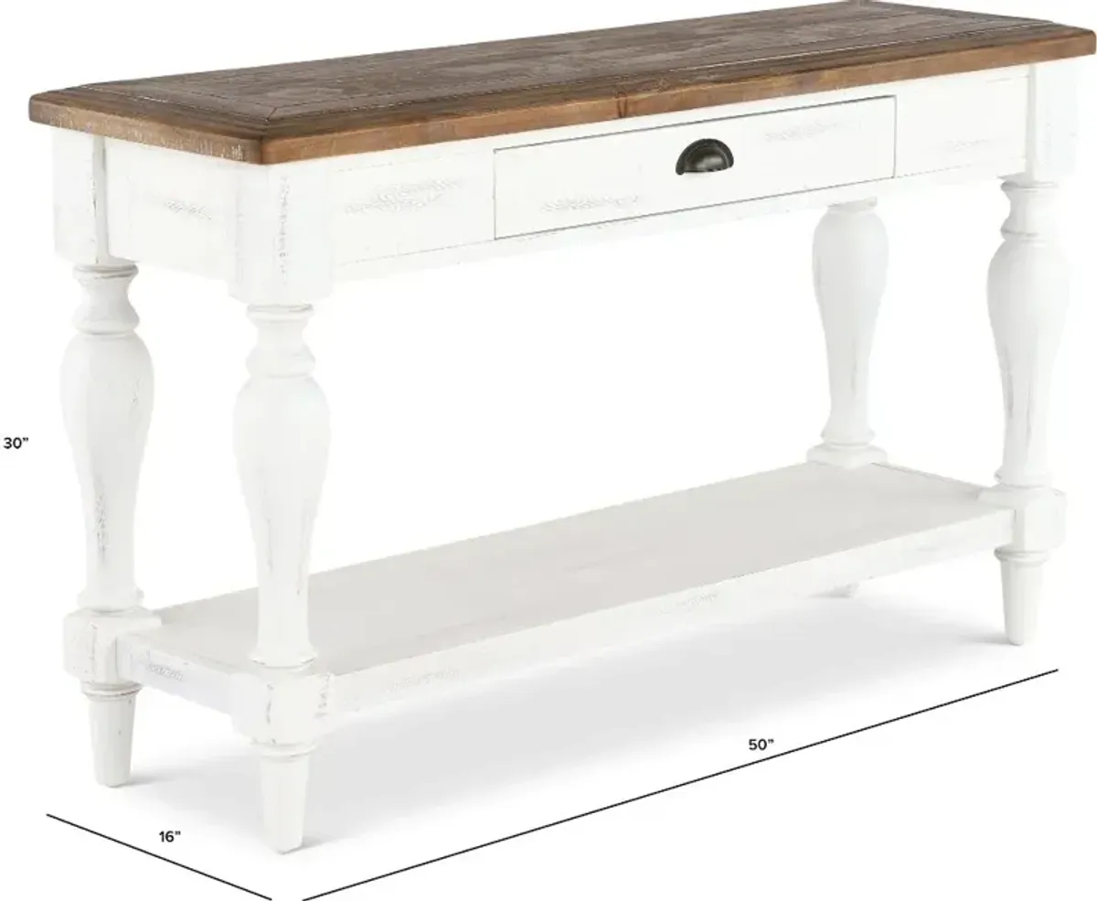 Augusta White Sofa Table