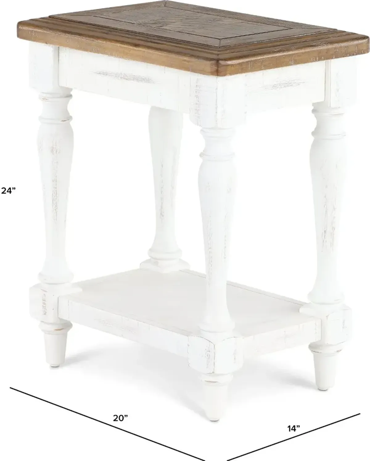 Augusta White Chairside Table