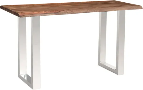 Dunstan Live Edge Sofa Table with Chrome Legs