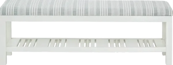 Retreat White Bed Bench with Upholstered Seat