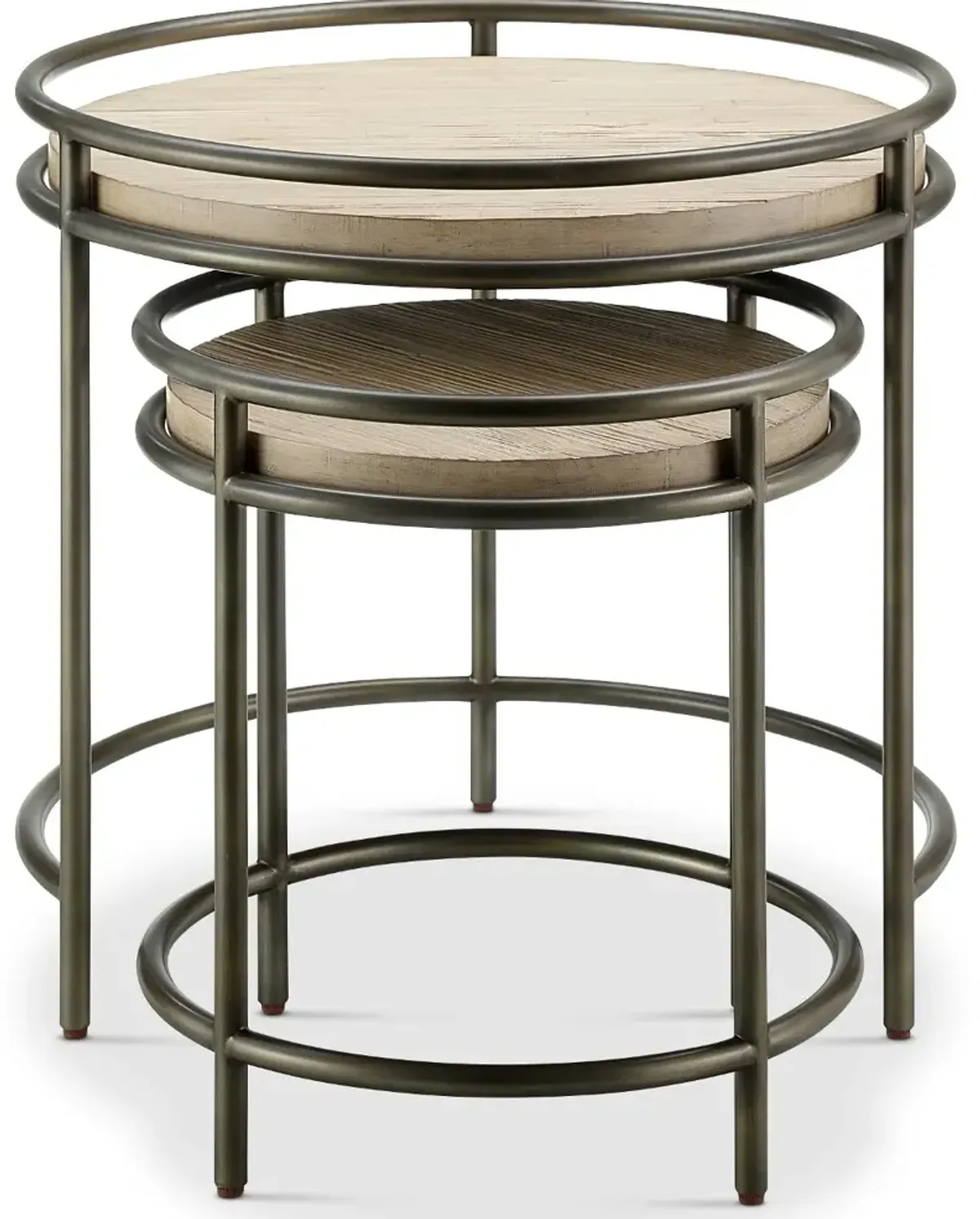 Cena Natural Round Nesting End Tables