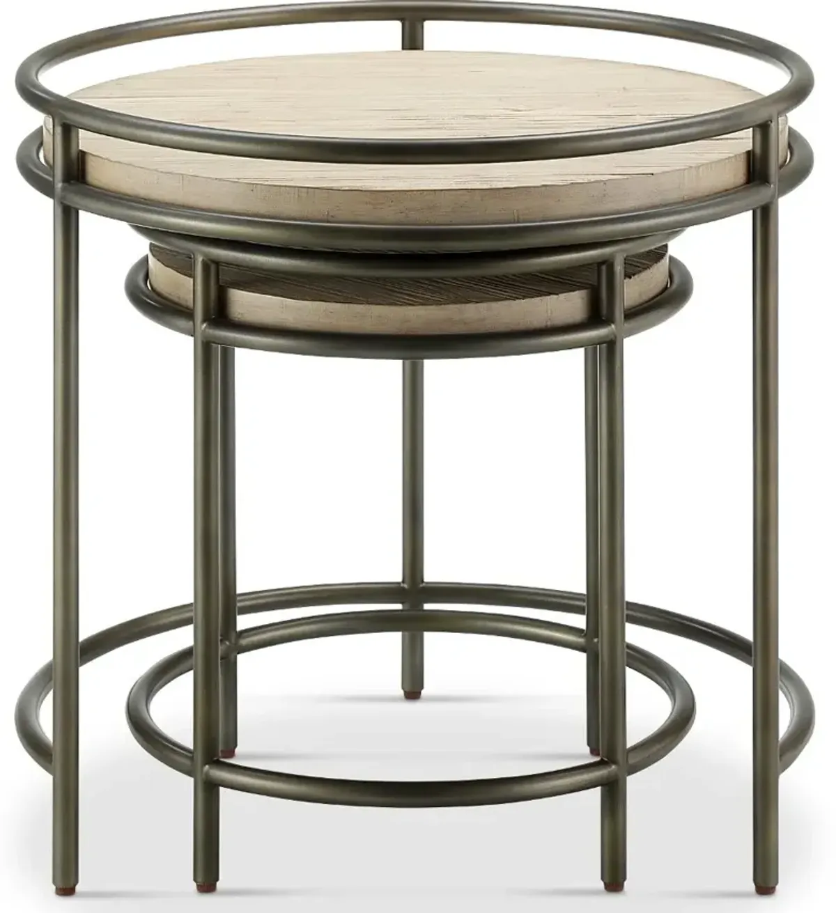 Cena Natural Round Nesting End Tables