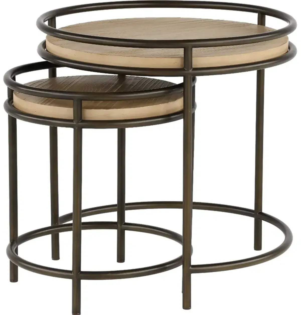 Cena Natural Round Nesting End Tables