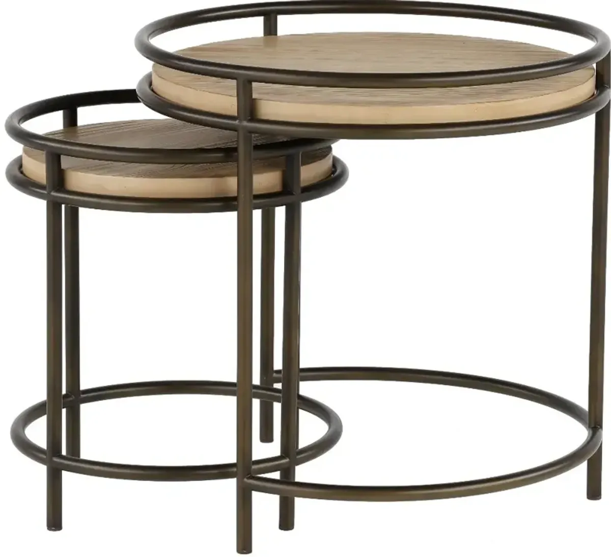 Cena Natural Round Nesting End Tables