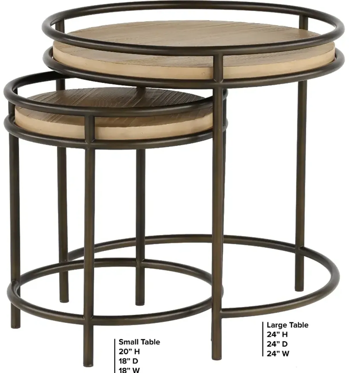 Cena Natural Round Nesting End Tables