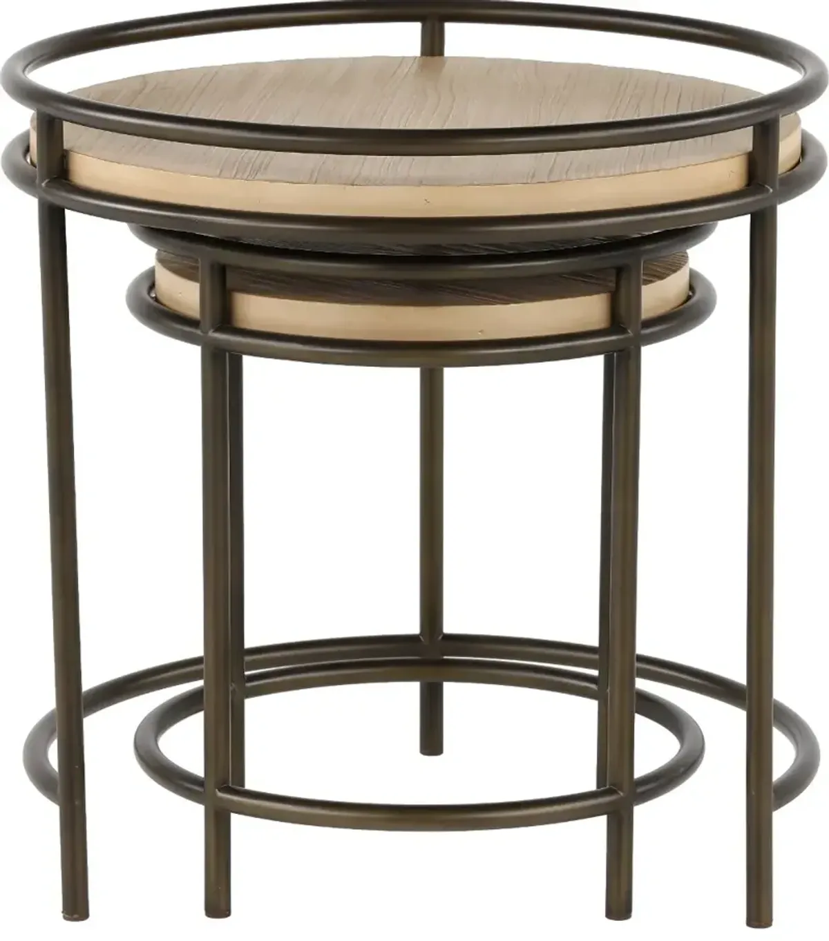 Cena Natural Round Nesting End Tables