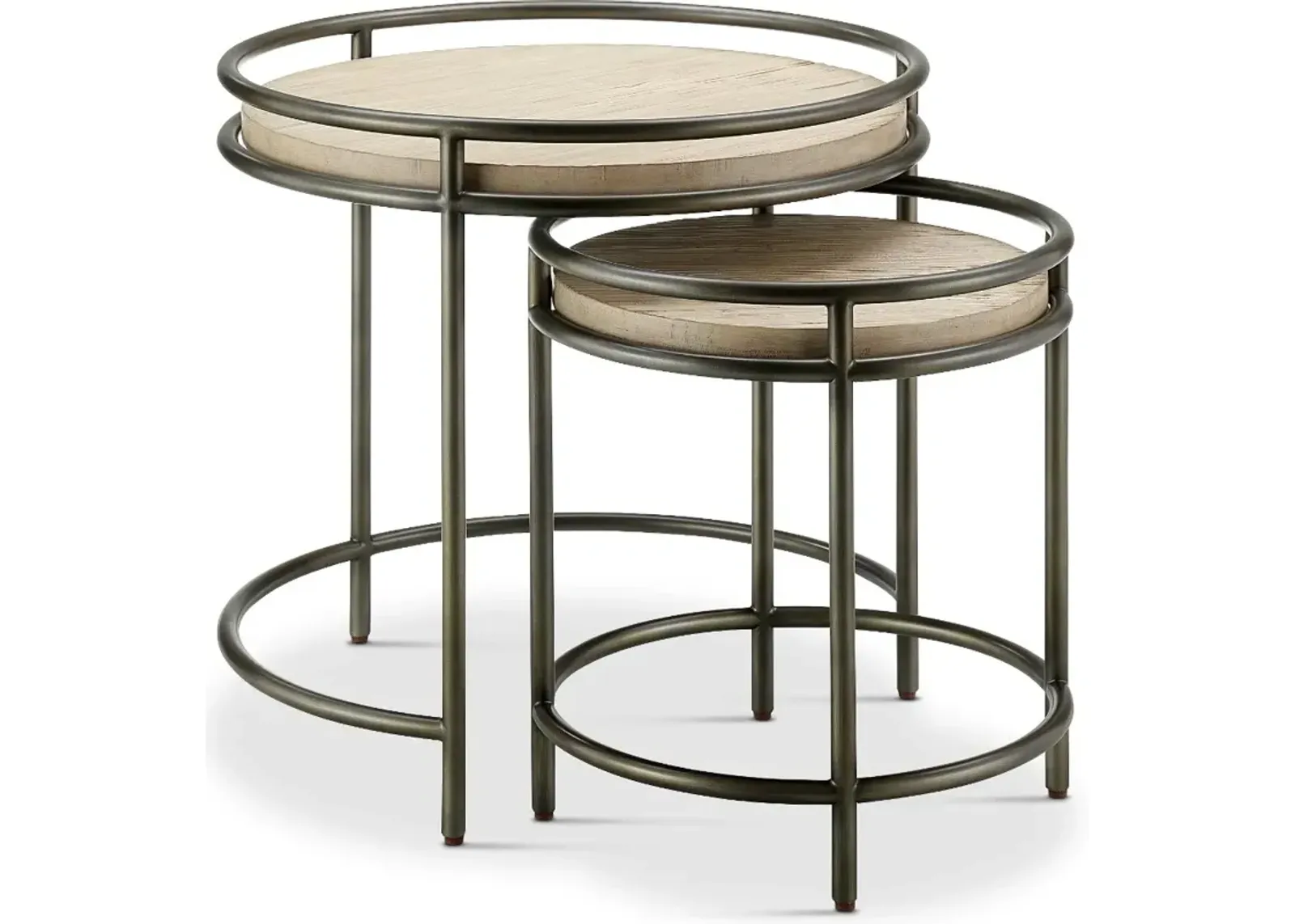 Cena Natural Round Nesting End Tables