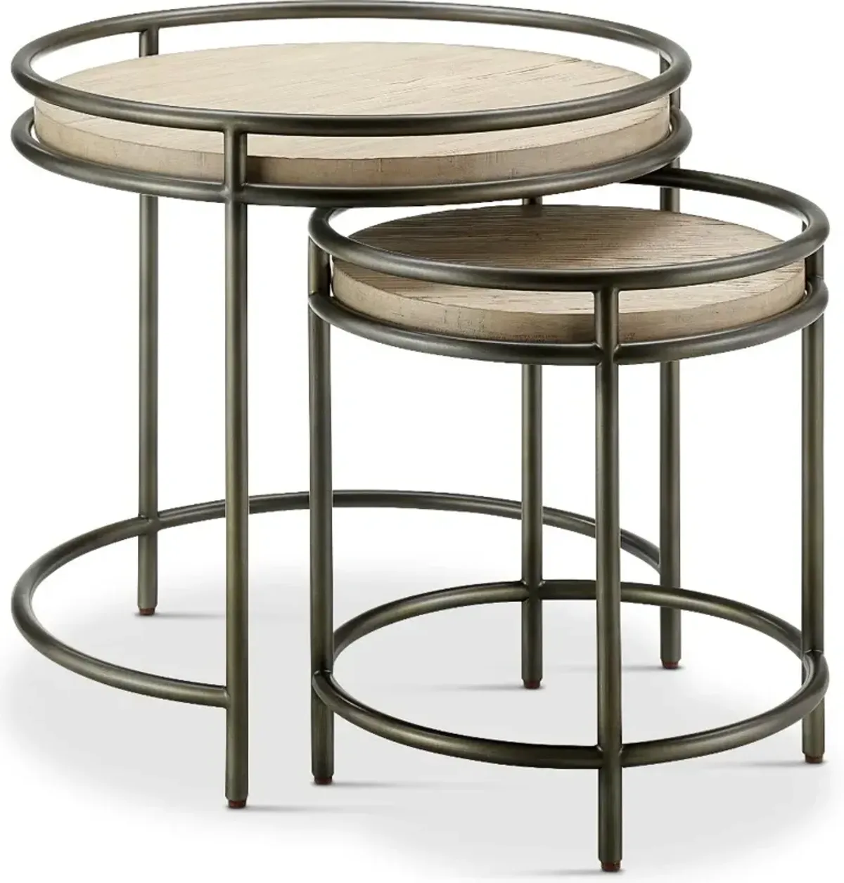 Cena Natural Round Nesting End Tables